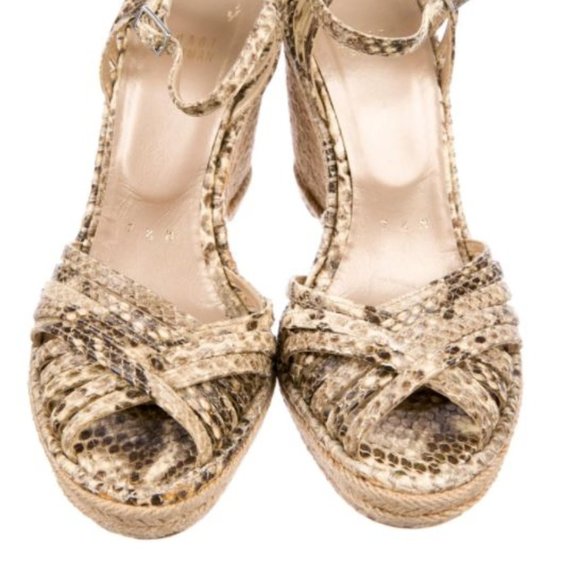 STUART WEITZMAN Snakeskin Braided Accents Espadrilles Size: 7.5 - Picture 4 of 4
